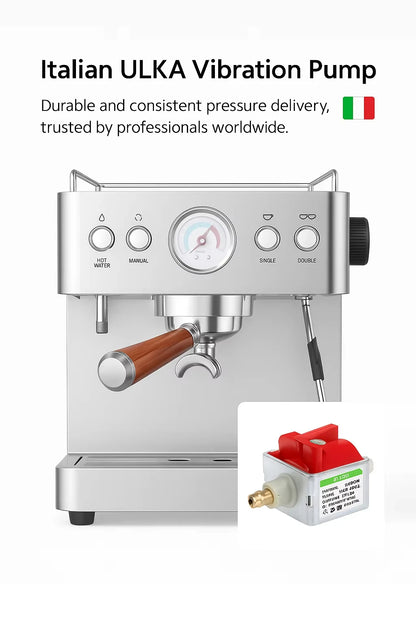 CAFOVO E002 20Bar Espresso Machine with 2 ULKA Pump 2 Boiler for Cafe and Commercial Semi-automatic Coffee Machine 220V 110V