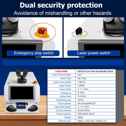 200W Jewelry Laser Welding Machine for Gold and Silver with CCD Laser Spot Soldering Machine 100W 150W Laser Soot Welder