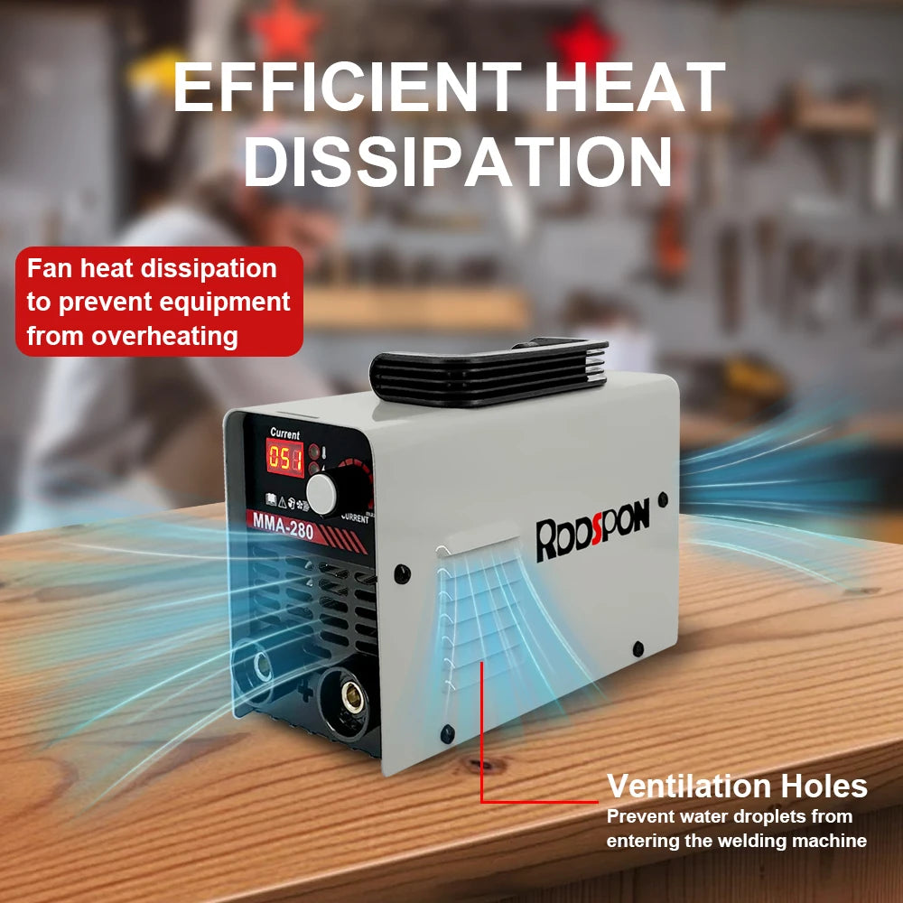 MMA 280 Welding Machine 220V EU Plug ARC LED Digital Display DC Inverter Portable Welder Tools Welding Equipment For Household