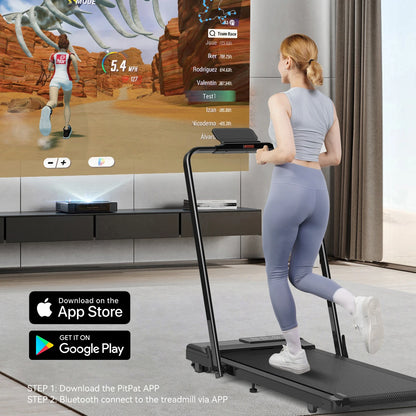Treadmills for Home Foldable,Folding Walkingpad Treadmill MAX 300lbs APP Remote Control,Running Machine with Safety Handrail