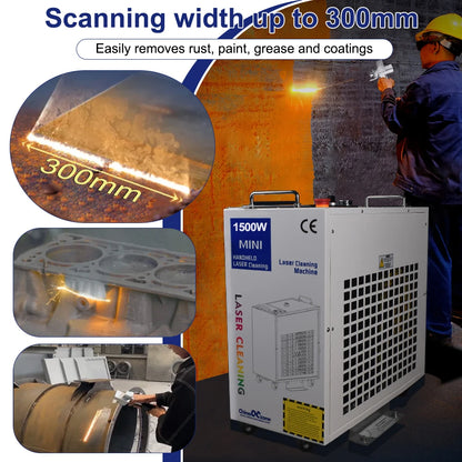 1500W Laser Cleaning Machine Cleaning Width 300MM Rust Removal Cleaning Oil Paint for Metal Rust Removing Machine Laser Cleaner