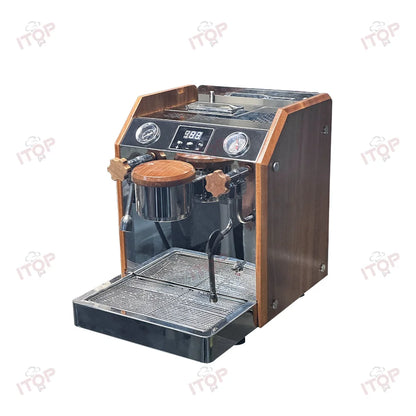 Commercial Coffee Machine Vibration Pump Espresso Maker 2-Boilers 2L Steam+0.8L Extraction Flow Meter Quantification 2800W