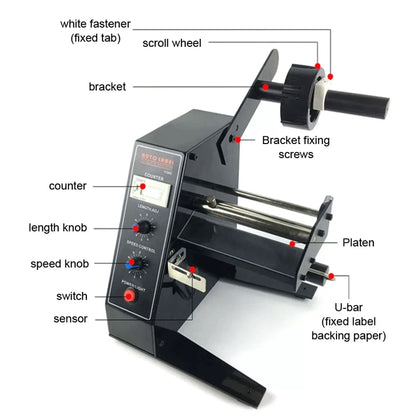 Automatic Label Peeler Dispenser Smart Counting Transparent Label Separator 140mm Label Peeler Tearing Machine