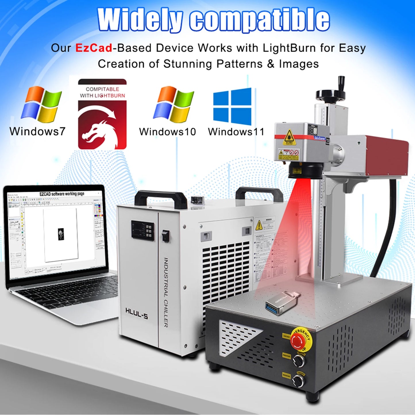 15W 10W 5W UV Laser Marking Machine for Glass Crystal Metal Plastic Wood UV Laser Engraving Machine Water Chiller Laser Engraver