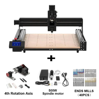 Twotrees TTC450 CNC Router Milling Cutting Machine GRBLLaser Engraver For Acrylic PCB PVC Metal Aluminum 500W Spindle Motor