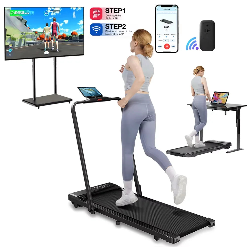 Treadmills for Home Foldable,Folding Walkingpad Treadmill MAX 300lbs APP Remote Control,Running Machine with Safety Handrail