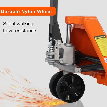 Tory Carrier Pallet Jack Hand Truck Manual Pallet Jacks 5500-Lb. Capacity, 27 x 48 Forks Standard Duty, Rubber Handle, Nylon Whe