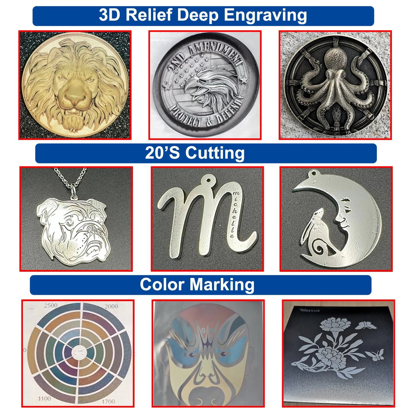 2.5D 300W JPT Mopa Fiber Laser Marking Cutting Machine 3D Relief Deep Engraving for All Metal 200W Fiber Laser Deep Engraver