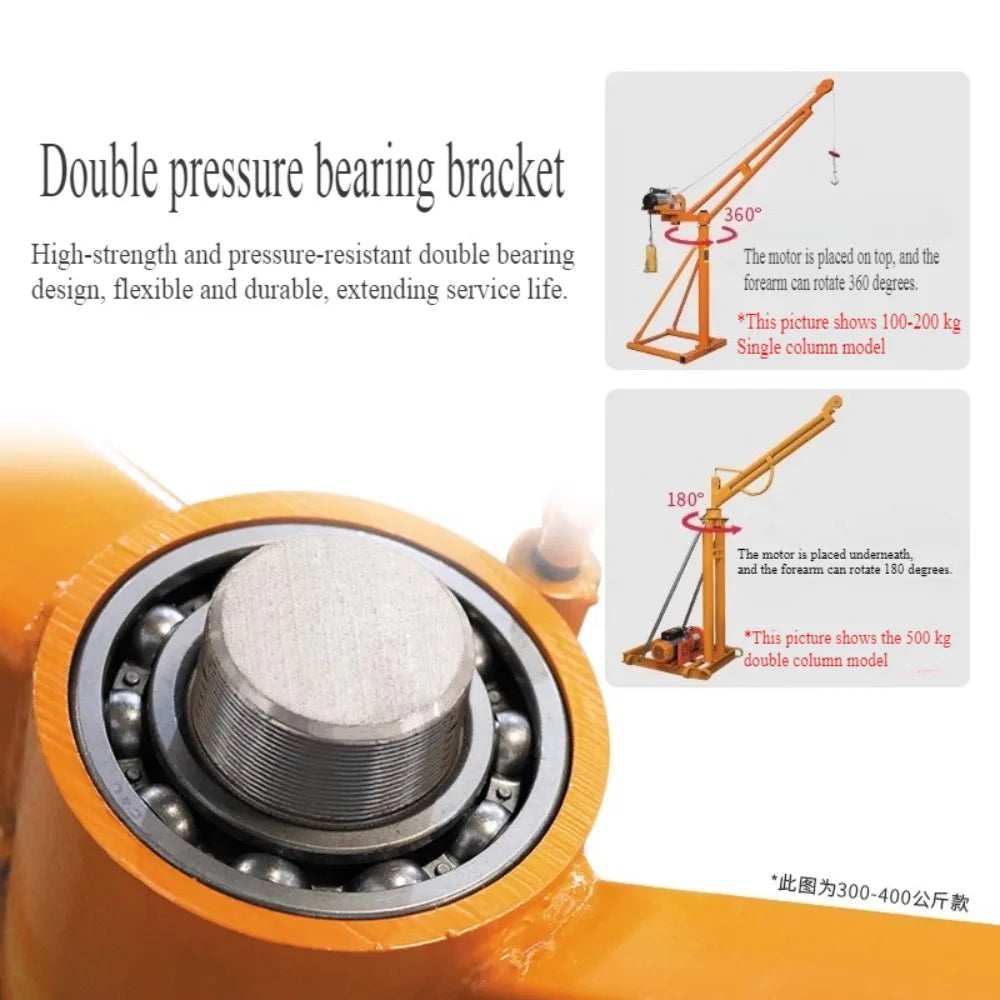 Construction site decoration crane household small lifting roof outdoor indoor loading hoist 1 ton crane