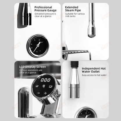 GZZT CM6005 Commercial Coffee Machine Double Pump Triple Heating PID Control 3100W Espresso Machine with Microcomputer 220V