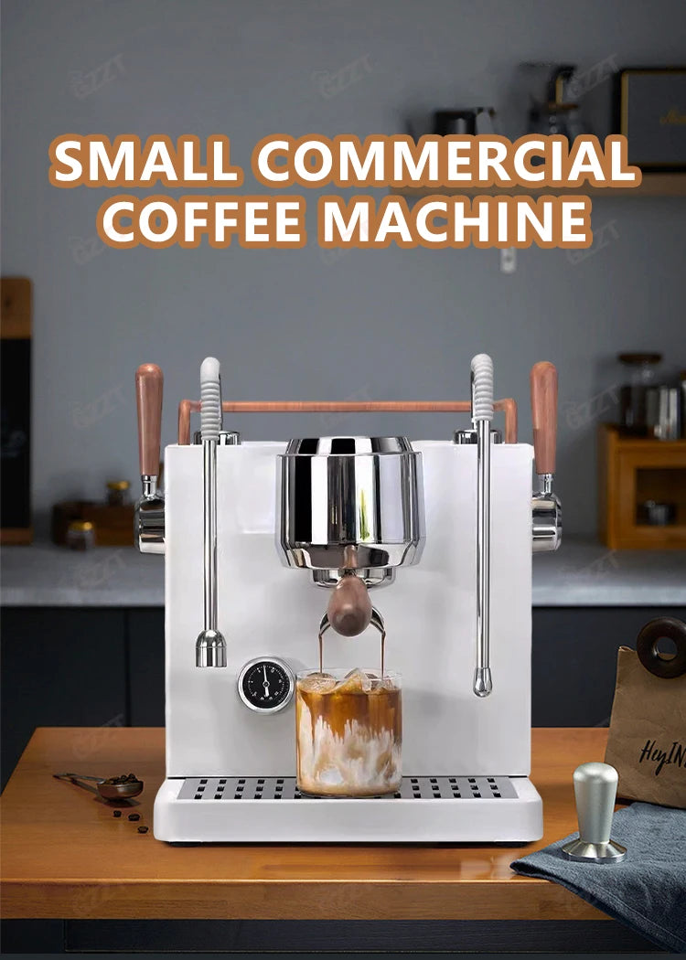 GZZT CM-D1 Semi-automatic Espresso Machine Small Commercial Coffee Machine Double Pumps and three Boilers 220V