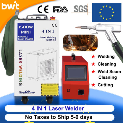 1500W bwt Fiber Laser Welder 4 in 1 Laser Welding Cleaning Cutting Soldering Machine for All Metal Rust Removal EU US Stock