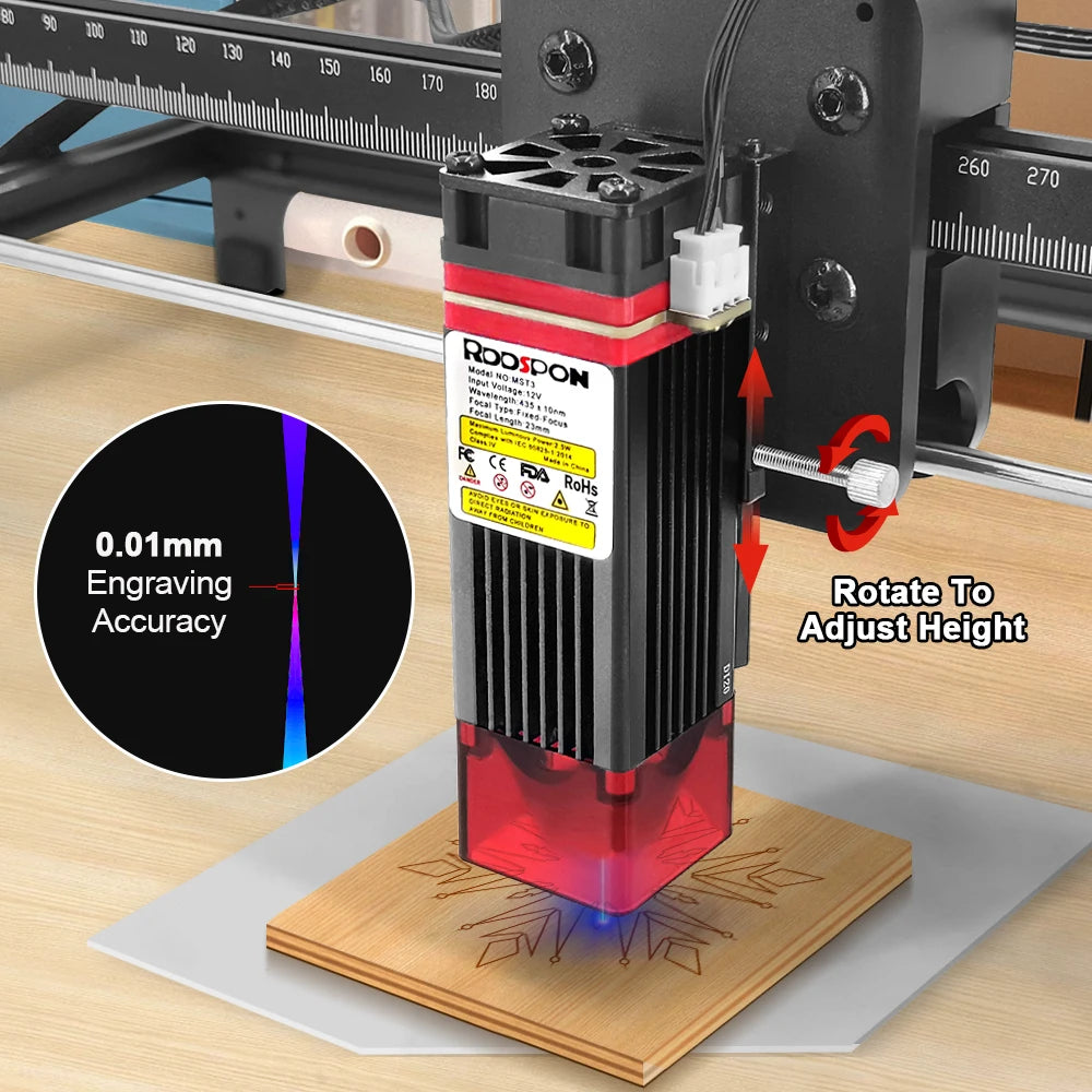 RDDSPON Laser Engraver 2.5W 7W Optical Power CNC Wood Router Engraving Machine Woodworking DIY Portable Cutter Printer 300*300mm