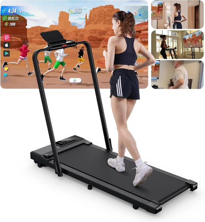 Treadmills for Home Foldable,Folding Walkingpad Treadmill MAX 300lbs APP Remote Control,Running Machine with Safety Handrail