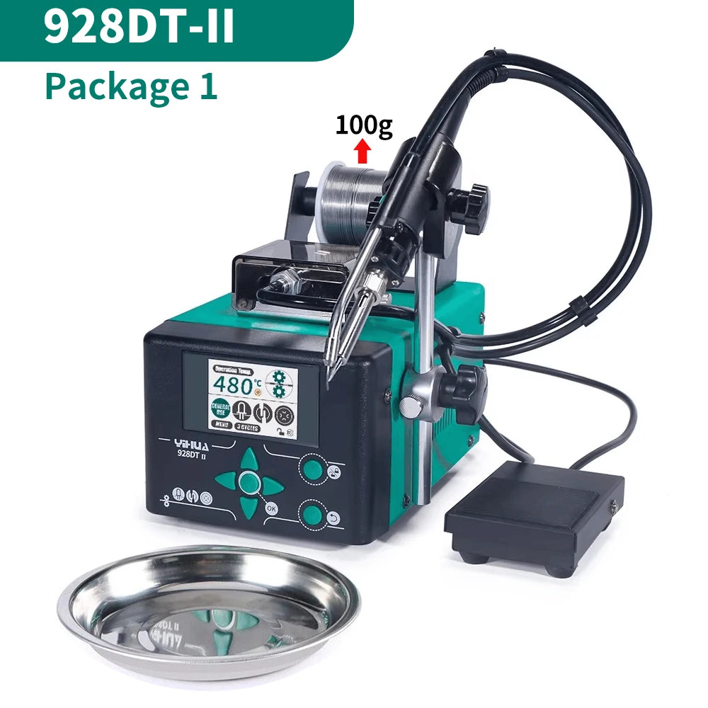 YIHUA 928DT-II 230W Soldering iron Auto Send Tin Soldering Station Fast Heating Tin Feeder Foot Rest Welding Machine Tools