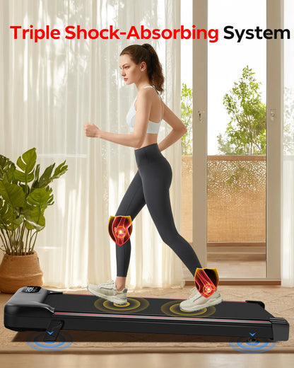 2.5 HP Incline Under-Desk Treadmill, Triple Knee Protection, with App and Remote Controls