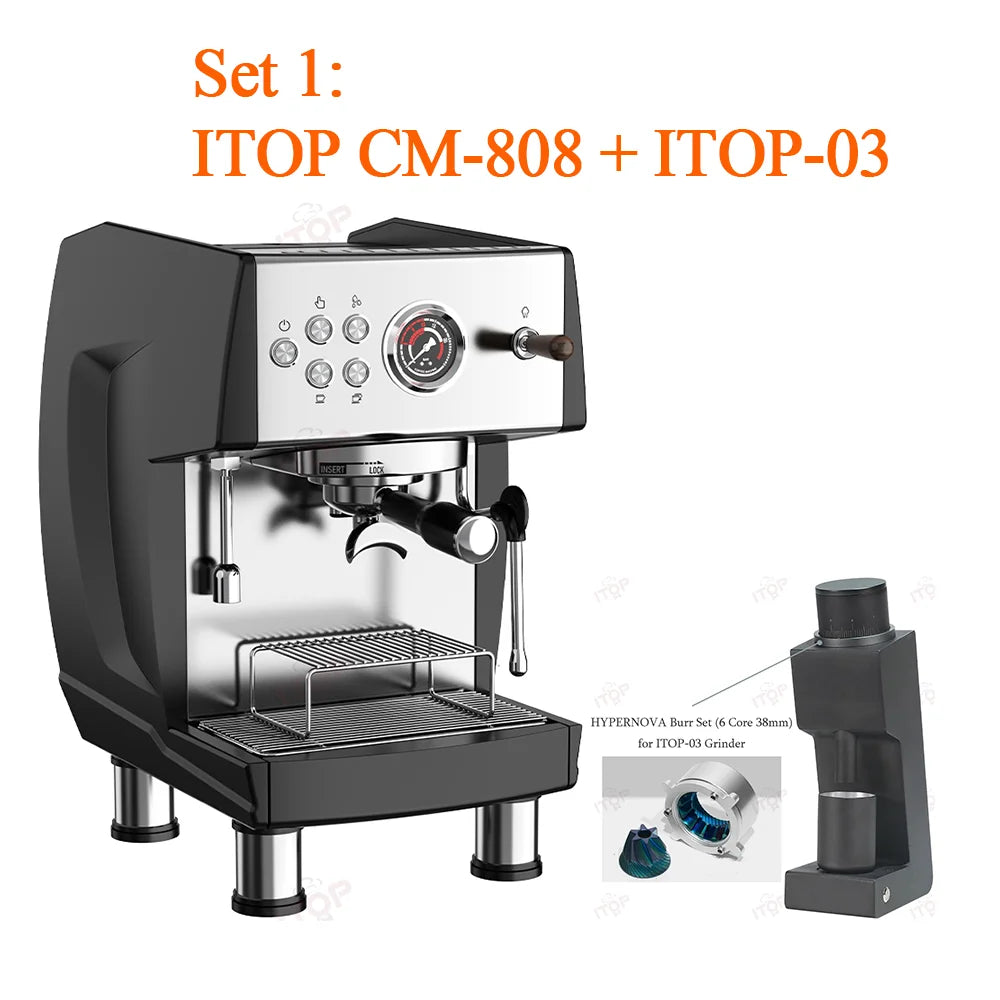 ITOP CM-808 9Bar Commercial Espresso Coffee Maker 2 ULKA Pump 3 Boilers PID Temperature Control Semi-automatic Coffee Machine