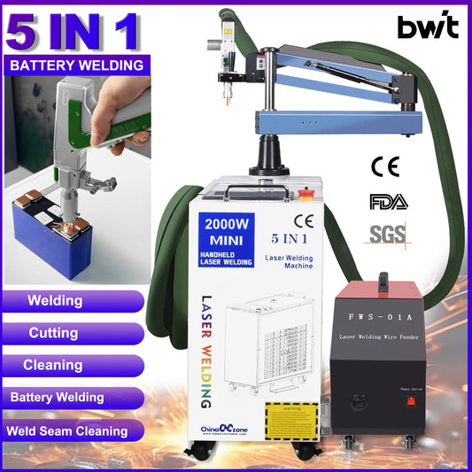 2000W 5 in 1 Fiber Laser Battery Welding Cleaning Cutting welding Machine Double Swing Handheld 1500W Laser Welder for All Metal