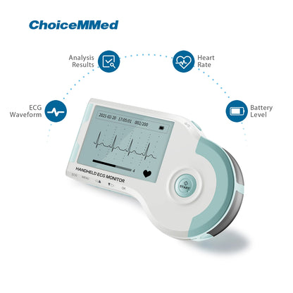 ChoiceMMed Handheld ECG Monitor EKG Real-time Monitoring Of Heart Rate Holter Continuous Measurement Electrocardiogram