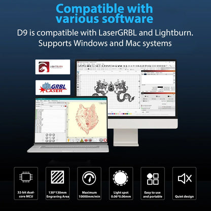 Mini Cnc DIMIFUN D9 4.5W Laser Engraving Machine Wood Router with Acrylic & Stainless Steel Engraving Capability laser cutter