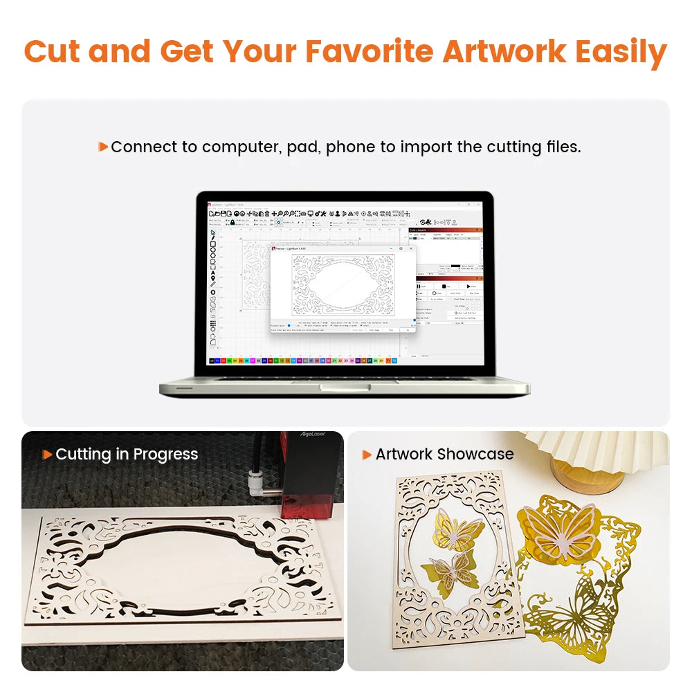 AlgoLaser DIY KIT MINI 10W Laser Engraver Cutting Machine 300*315mm Engraving Area with APP Offline Control Engraver Cutter