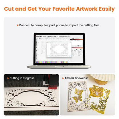 AlgoLaser DIY KIT MINI 10W Laser Engraver Cutting Machine 300*315mm Engraving Area with APP Offline Control Engraver Cutter