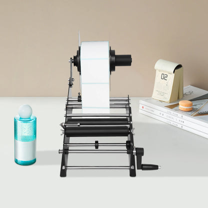 MT-30 Manual Round Labeling Machine, Bottle Labeler W/ Handle, for Glass Plastic Metal Cans Bottles Label Applicator