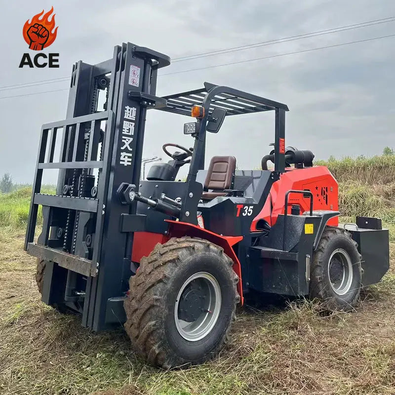 Chinese Rough Terrain Forklift 3 Ton 4 x 4 Outdoor Off-road All Rough Terrain Forklift Diesel Forklifts 3.5 ton 5 Ton With EPA