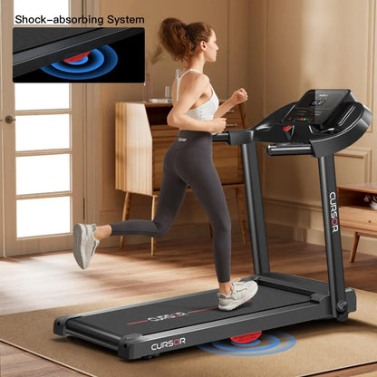 Home Folding Treadmill with Pulse Sensors, 2.5 HP Quiet Brushless, 7.5 MPH, 265 lbs Capacity