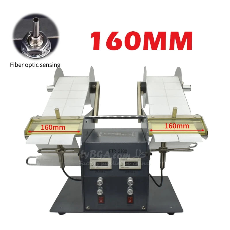 Label Stripping Machine Fiber Optic/Photoelectric Induction Labeler Stripper FTR-218C 200MM 180MM 120MM Automatic Dual Dispenser