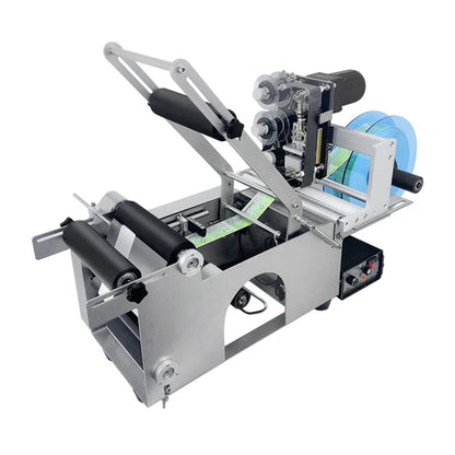 Semi-automatic labeling machine round bottle desktop labeling machine self-adhesive glass bottle small label coating machine