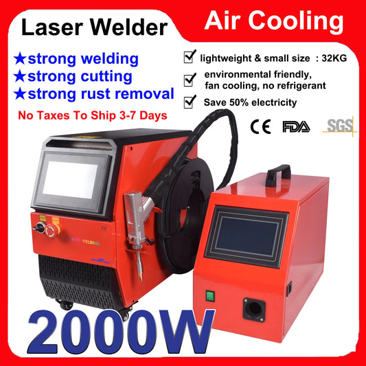 2000W Air Cooling Laser Welder 4 in 1 Strong Cutting Welding Cleaning Rust Removal for Metal 1500W Fiber Laser Welding Solder
