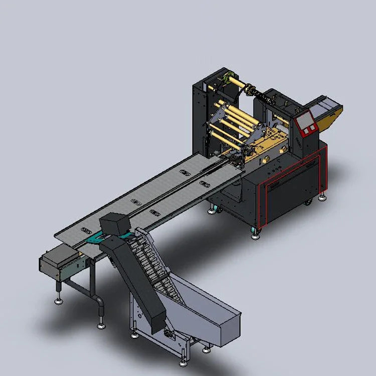 Ice Lolly Feeds up Flow Wrapping Packing System,stick Product Lifter Fully Automated Packaging Line