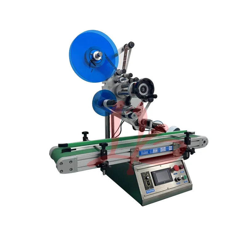Labeling Machine LY-BTP200 with Conveyor Belt for Flat Packaging Equipment Fully Automatic Labeler Stickers Touch Screen Control