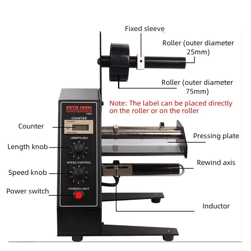 Industrial Automatic Label Dispenser 220V/110V Sticker Separating Machine Auto Label Stripping Device for Label Removal