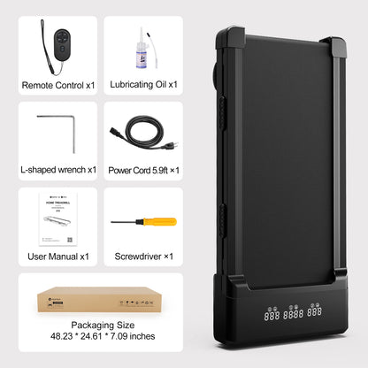 3.0HP Raceable Walking Pad Under Desk Treadmill with 9% Incline Adjustable Speed 1-6KM/H LCD Screen Display 136KG Load For Home