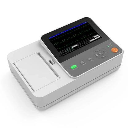 Portable E6 VET Veterinary Digital 6 Channel 12 lead ECG Monitor EKG Machine, Touch Electrocardiograph, USB PC Software