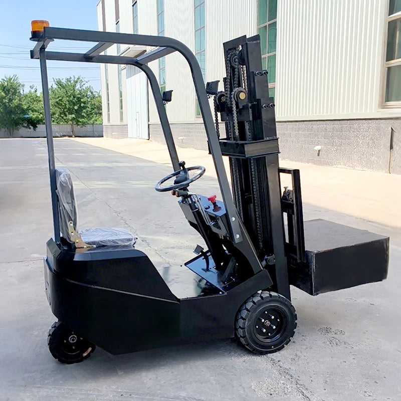 Cheap China narrow mini electric forklift 60V 0.5 ton 1 ton 1.5 ton 2 ton 5 ton pallet warehouse three wheel electric forklift p