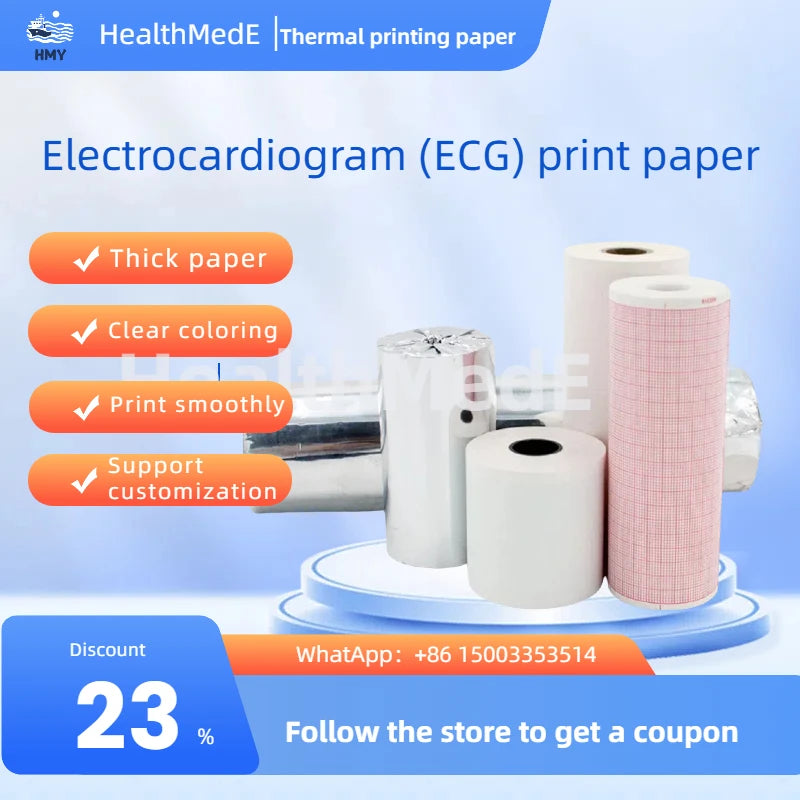 Recording Paper of Electrocardiogram ECG EKG Machine 50mm*20m/80mm*20/110mm*20m /210mm Electrocardiograph Thermal Printer Paper