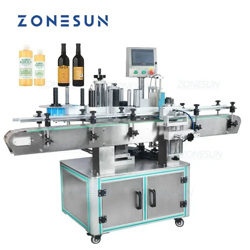 ZONESUN Full Automatic Round Plastic Glass Water Beverage Bottle Positioning And Labeling Machine