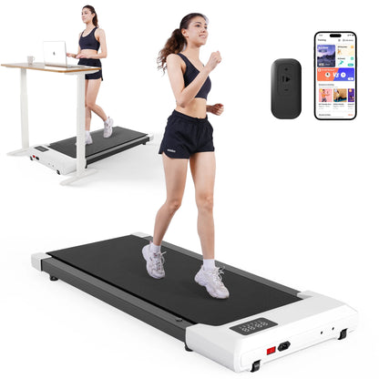 39.37inch Under Desk Treadmill 350lbs Portable Treadmills for Home/Office Walkingpad App/Remote Control LCD Screen Data Tracking