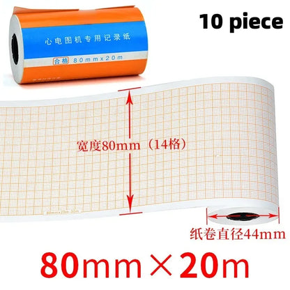 Recording Paper of Electrocardiogram ECG EKG Machine 50mm*20m/80mm*20/110mm*20m /210mm Electrocardiograph Thermal Printer Paper