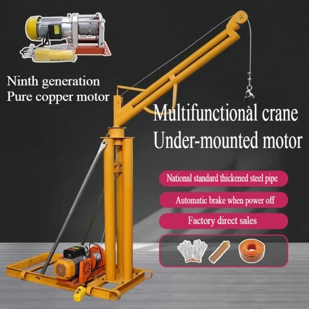 Construction site decoration crane household small lifting roof outdoor indoor loading hoist 1 ton crane