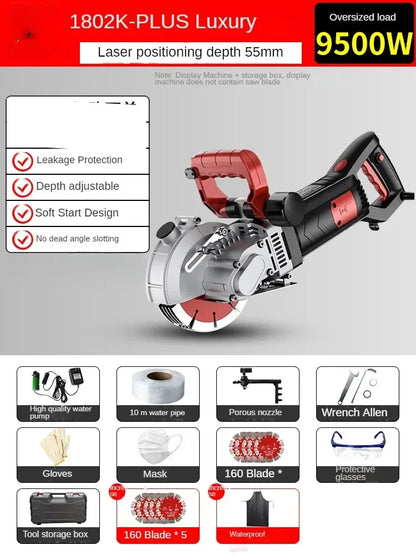 220V High Power Laser Cutting Machine for Dust-free Wall Grooving and Wire Slot Cutting