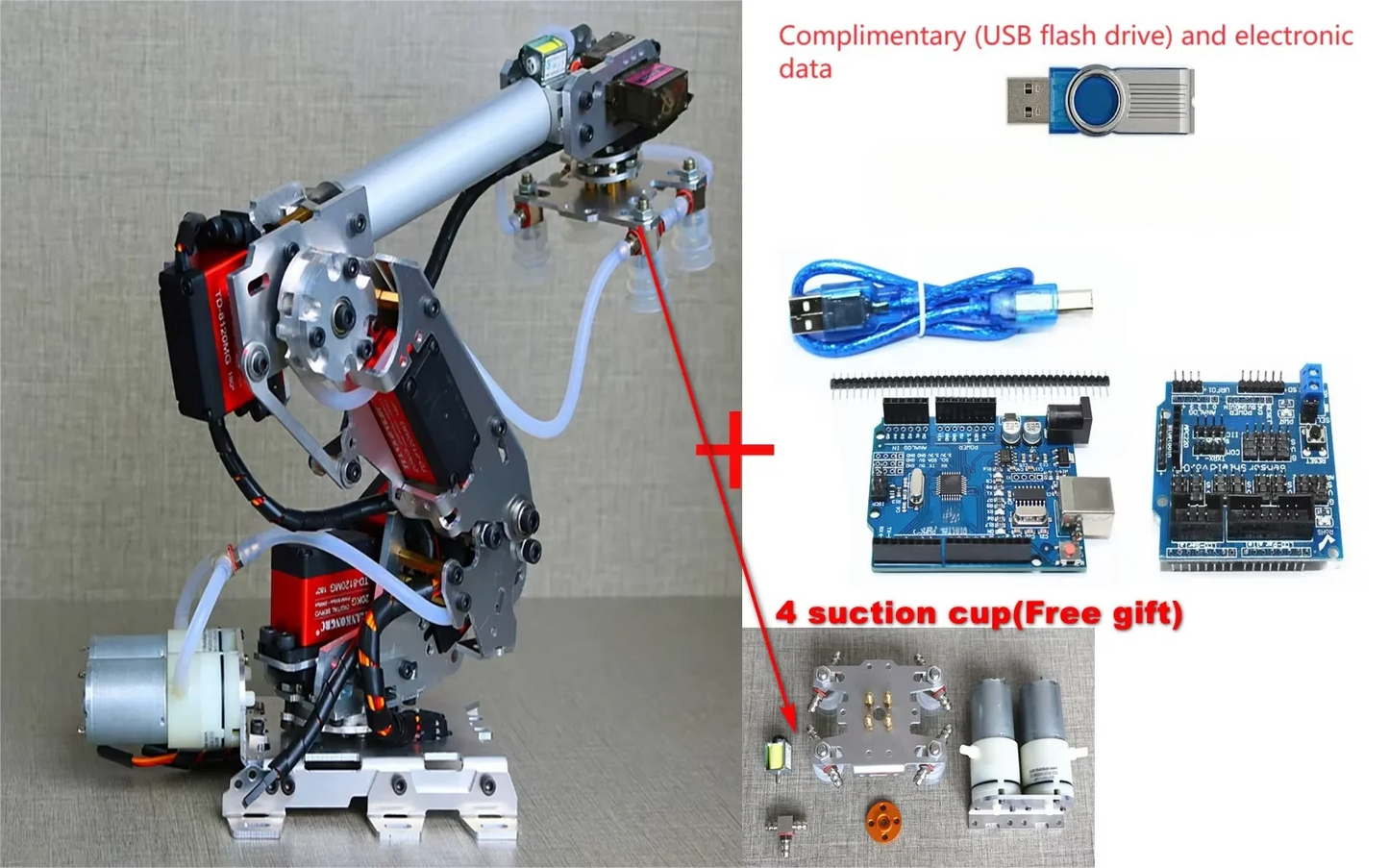 7 Dof Manipulator Robot Arm With Large Suction Air Pump  Robot Mindustrial Robotic Model  Prohrammable Robot Arm