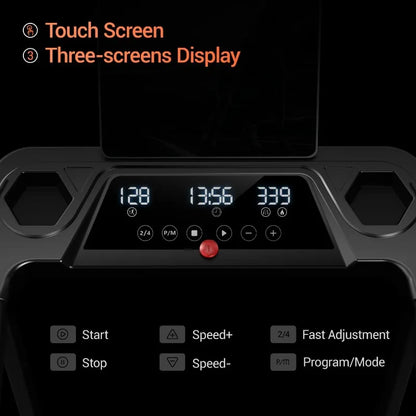 12% Incline Treadmill with Handle, 3-in-1 Portable Treadmills for Home, Foldable Treadmills with 300 Lbs Weight Capacity