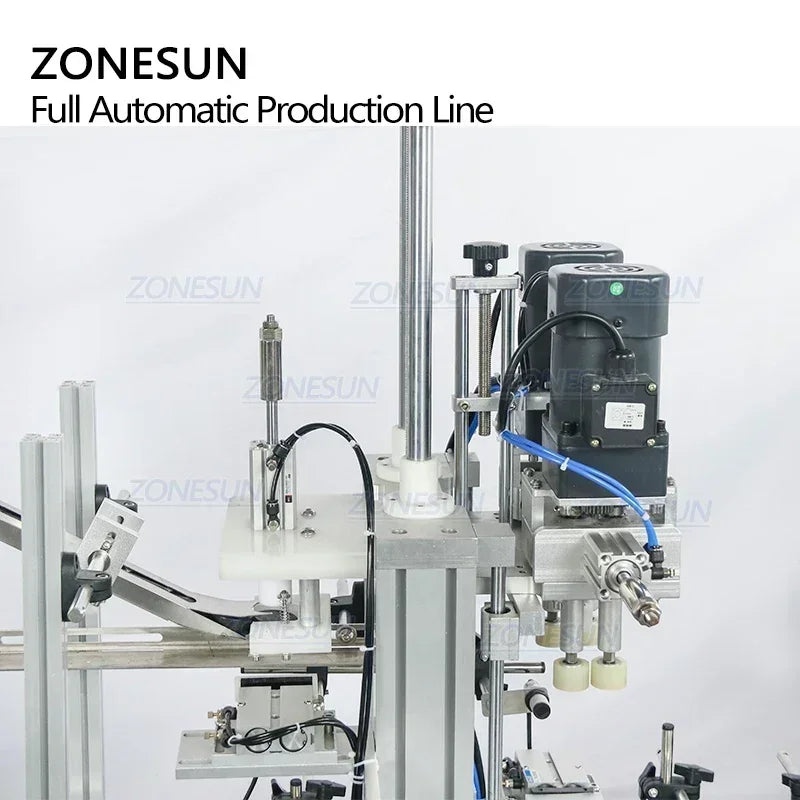 ZONESUN ZS-FAL180C10 Desktop Automatic 4 Heads Ink Gel Liquid Filling Round PET Bottle Capping Labeling Machine With Cap Feeder