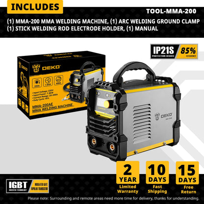 DEKO MMA Series  160/200 Amp Welding Working Lightweight Efficient DC Inverter ARC Welder 220V IGBT MMA Welding Machine