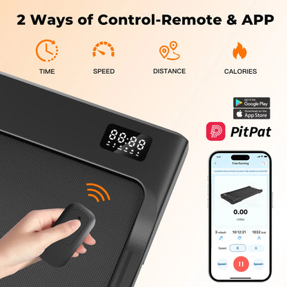 Walking Pad Under Desk Treadmill 2 in 1 Portable Treadmill with Remote Control LED Display 2.5HP Walkingpad for Home&Office