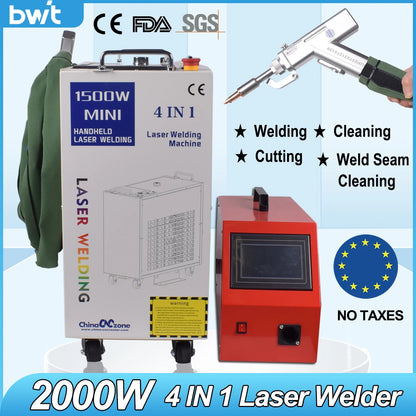 2000W Fiber Laser Welder 4 in 1 Laser Welding Cleaning Cutting Soldering Machine for All Metal